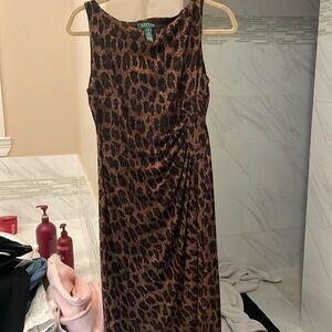 Ralph Lauren sized 4 leopard print dress. Nice condition.